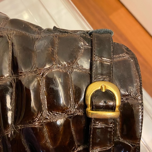 1990’s vintage patent brown leather bootie - Picture 5 of 13